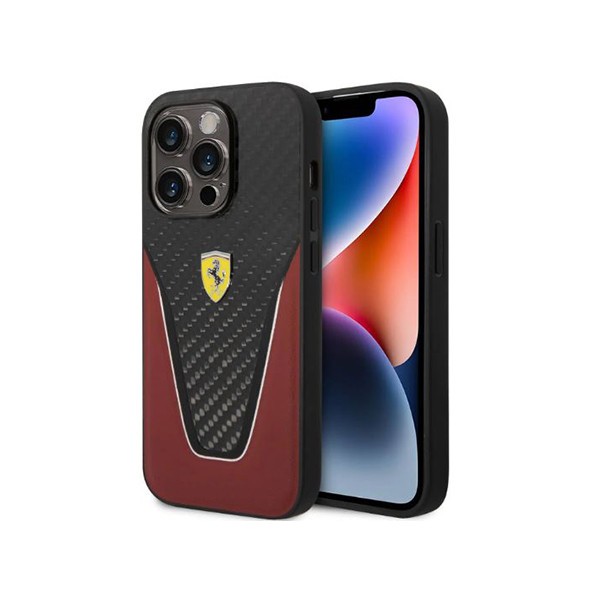 Ferrari Carbon Fiber and Leather Case Aperta iPhone 14 Pro Max - Red, mobiles, lebanon, samsung, iphones, new, used, laptops, computers, huawei, phone, mobile prices in lebanon,mobile prices