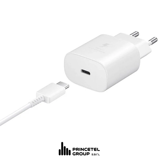 samsung Travel adapter 25W PD 2Pin With Type C To Type C Cable - White - mobile shop in Hamra, Beirut, Lebanon. New and used phones, iPhone, Samsung, Huawei, Xiaomi, Oppo, Realme, Honor, Google Pixel, tablets, laptops, computers, and accessories. متجر موبايلات في الحمرا، بيروت، لبنان. هواتف جديدة ومستعملة، آيفون، سامسونج، هواوي، شاومي، أوبو، ريلمي، هونر، جوجل بيكسل، أجهزة لوحية، لابتوبات، كمبيوترات، واكسسوارات.