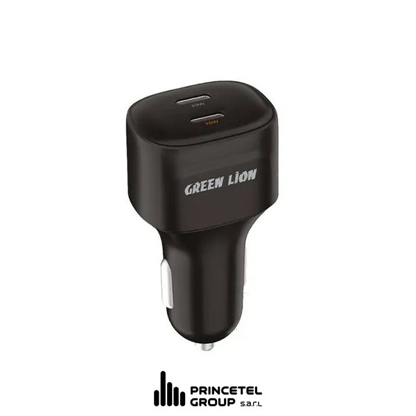 Green Lion Dual Port USB -C Car Charger 45w -Black - mobile shop in Hamra, Beirut, Lebanon. New and used phones, iPhone, Samsung, Huawei, Xiaomi, Oppo, Realme, Honor, Google Pixel, tablets, laptops, computers, and accessories. متجر موبايلات في الحمرا، بيروت، لبنان. هواتف جديدة ومستعملة، آيفون، سامسونج، هواوي، شاومي، أوبو، ريلمي، هونر، جوجل بيكسل، أجهزة لوحية، لابتوبات، كمبيوترات، واكسسوارات.