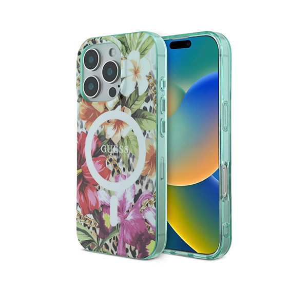 Guess MagSafe Hard Case Jungle Design 16 Pro Max Orange - mobile shop in Hamra, Beirut, Lebanon. New and used phones, iPhone, Samsung, Huawei, Xiaomi, Oppo, Realme, Honor, Google Pixel, tablets, laptops, computers, and accessories. متجر موبايلات في الحمرا، بيروت، لبنان. هواتف جديدة ومستعملة، آيفون، سامسونج، هواوي، شاومي، أوبو، ريلمي، هونر، جوجل بيكسل، أجهزة لوحية، لابتوبات، كمبيوترات، واكسسوارات.