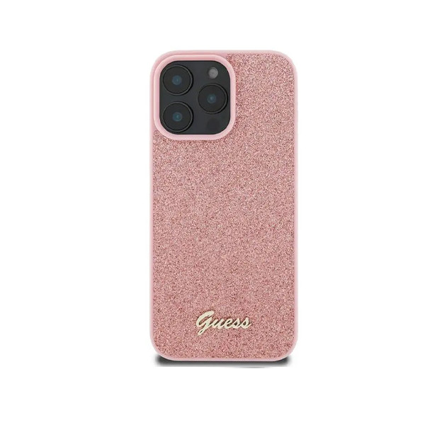 Guess Fixed Glitter Hard Case For iPhone 16 Pro Max - Pink, mobiles, lebanon, samsung, iphones, new, used, laptops, computers, huawei, phone, mobile prices in lebanon,mobile prices