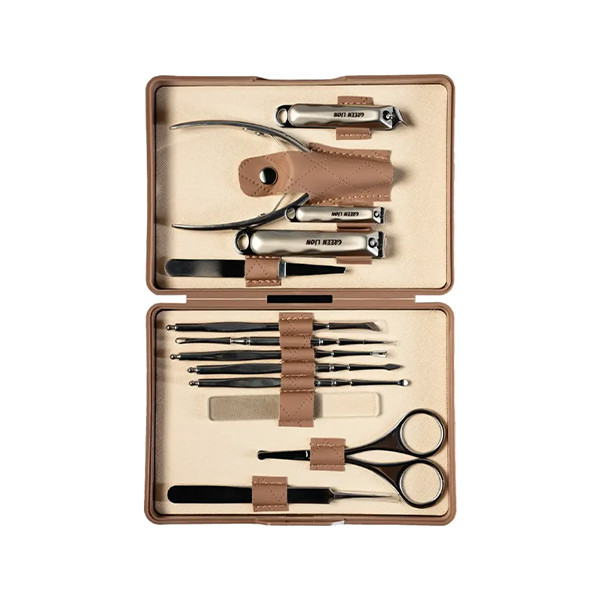 Green Lion 13 in 1 Manicure Kit - Brown, mobiles, lebanon, samsung, iphones, new, used, laptops, computers, huawei, phone, mobile prices in lebanon,mobile prices