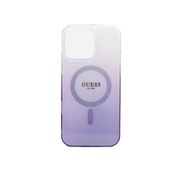 Guess Magsafe IML Glitter Gradient Hard Case For iPhone 16 Pro Max - Purple, mobiles, lebanon, samsung, iphones, new, used, laptops, computers, huawei, phone, mobile prices in lebanon,mobile prices