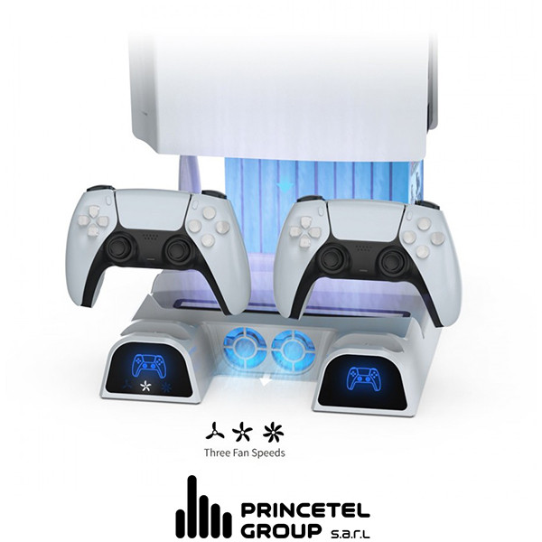 Dobe Multi-functional Cooling Stand Ps5+ Controller + CD Storage