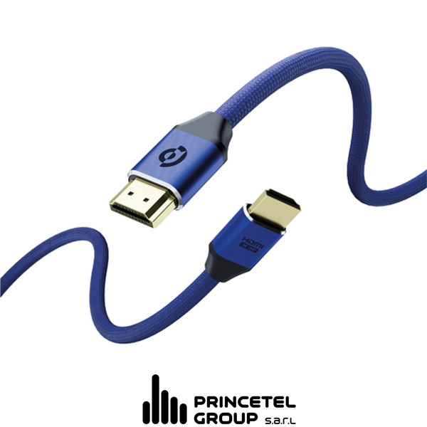 Powerology 8k HDM to HDMI Braided Cable 3m Dark Blue - mobile shop in Hamra, Beirut, Lebanon. New and used phones, iPhone, Samsung, Huawei, Xiaomi, Oppo, Realme, Honor, Google Pixel, tablets, laptops, computers, and accessories. متجر موبايلات في الحمرا، بيروت، لبنان. هواتف جديدة ومستعملة، آيفون، سامسونج، هواوي، شاومي، أوبو، ريلمي، هونر، جوجل بيكسل، أجهزة لوحية، لابتوبات، كمبيوترات، واكسسوارات.
