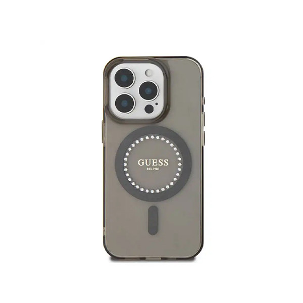 Guess Magsafe IML Hard Case With Rhinestones Design For iPhone 16 Pro - Black, mobiles, lebanon, samsung, iphones, new, used, laptops, computers, huawei, phone, mobile prices in lebanon,mobile prices