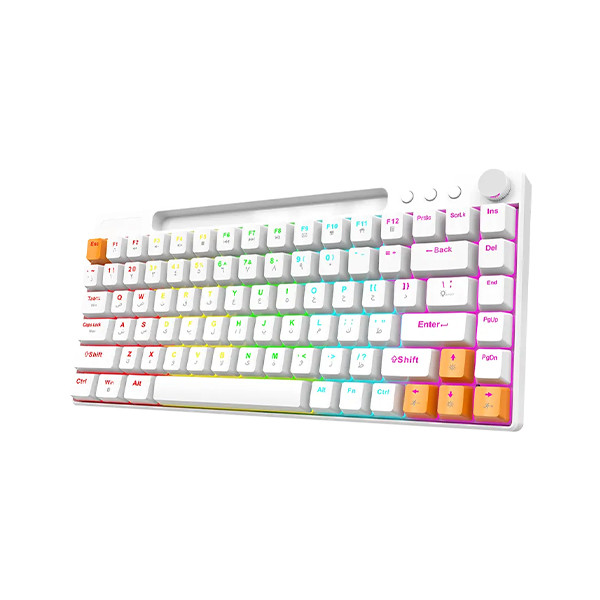 Porodo Gaming Wired Mechanical  Keyboard - White - mobile shop in Hamra, Beirut, Lebanon. New and used phones, iPhone, Samsung, Huawei, Xiaomi, Oppo, Realme, Honor, Google Pixel, tablets, laptops, computers, and accessories. متجر موبايلات في الحمرا، بيروت، لبنان. هواتف جديدة ومستعملة، آيفون، سامسونج، هواوي، شاومي، أوبو، ريلمي، هونر، جوجل بيكسل، أجهزة لوحية، لابتوبات، كمبيوترات، واكسسوارات.