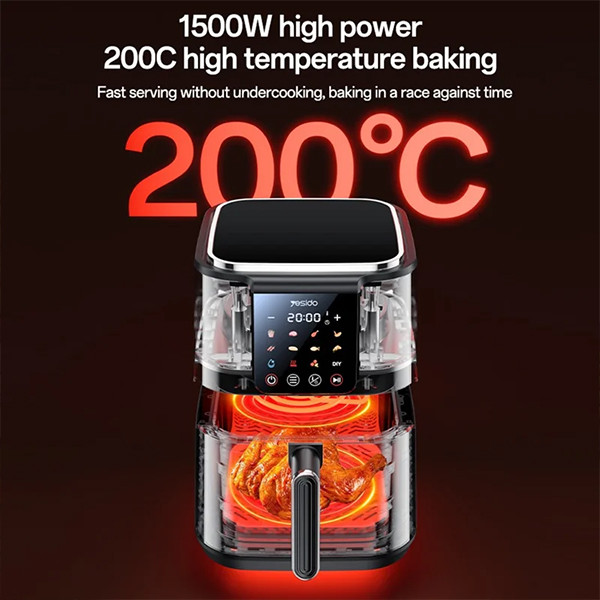 Yesido Air Fryer EC35 6L Air Fryer 1500W 12 Preset Menus Touchscreen NTC - mobile shop in Hamra, Beirut, Lebanon. New and used phones, iPhone, Samsung, Huawei, Xiaomi, Oppo, Realme, Honor, Google Pixel, tablets, laptops, computers, and accessories. متجر موبايلات في الحمرا، بيروت، لبنان. هواتف جديدة ومستعملة، آيفون، سامسونج، هواوي، شاومي، أوبو، ريلمي، هونر، جوجل بيكسل، أجهزة لوحية، لابتوبات، كمبيوترات، واكسسوارات.