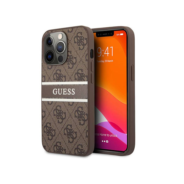 Guess case for iPhone 13 Pro Max - Hardcase Backcover - 4G - Brown Stripe - Brown, mobiles, lebanon, samsung, iphones, new, used, laptops, computers, huawei, phone, mobile prices in lebanon,mobile prices