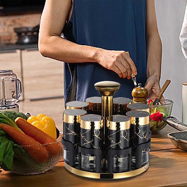 Rotating Glass Spice Rack Kitchen Seasoning Bottle Set with Storage Box - mobile shop in Hamra, Beirut, Lebanon. New and used phones, iPhone, Samsung, Huawei, Xiaomi, Oppo, Realme, Honor, Google Pixel, tablets, laptops, computers, and accessories. متجر موبايلات في الحمرا، بيروت، لبنان. هواتف جديدة ومستعملة، آيفون، سامسونج، هواوي، شاومي، أوبو، ريلمي، هونر، جوجل بيكسل، أجهزة لوحية، لابتوبات، كمبيوترات، واكسسوارات.