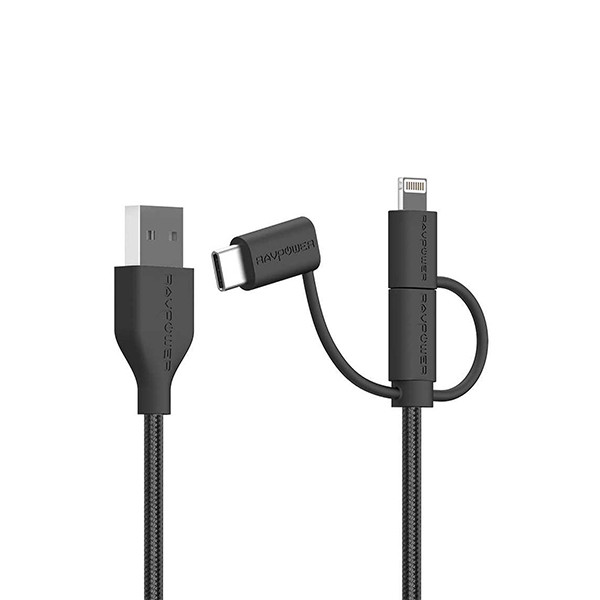 Ravpower Braided Nylon 3 in 1 Data Cable 3ft/0.9m - Durable Connector - Multi USB Charging Cable, mobiles, lebanon, samsung, iphones, new, used, laptops, computers, huawei, phone, mobile prices in lebanon,mobile prices