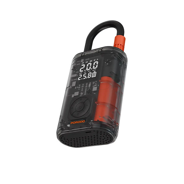 Porodo Car "VYROX"   Tyre Inflator 150PSI 2000 mah 60w -  Black - mobile shop in Hamra, Beirut, Lebanon. New and used phones, iPhone, Samsung, Huawei, Xiaomi, Oppo, Realme, Honor, Google Pixel, tablets, laptops, computers, and accessories. متجر موبايلات في الحمرا، بيروت، لبنان. هواتف جديدة ومستعملة، آيفون، سامسونج، هواوي، شاومي، أوبو، ريلمي، هونر، جوجل بيكسل، أجهزة لوحية، لابتوبات، كمبيوترات، واكسسوارات.