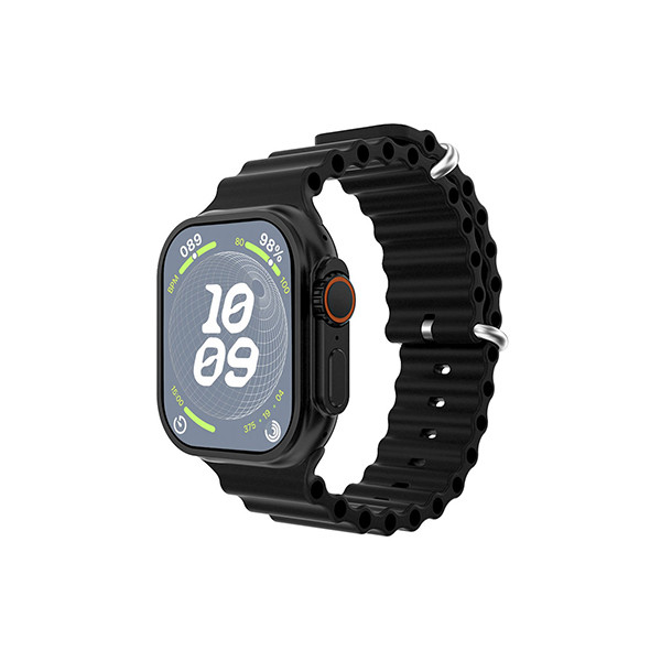 Porodo Blue Watch Ultra Black with Motion Gestures - Black Strap - mobile shop in Hamra, Beirut, Lebanon. New and used phones, iPhone, Samsung, Huawei, Xiaomi, Oppo, Realme, Honor, Google Pixel, tablets, laptops, computers, and accessories. متجر موبايلات في الحمرا، بيروت، لبنان. هواتف جديدة ومستعملة، آيفون، سامسونج، هواوي، شاومي، أوبو، ريلمي، هونر، جوجل بيكسل، أجهزة لوحية، لابتوبات، كمبيوترات، واكسسوارات.