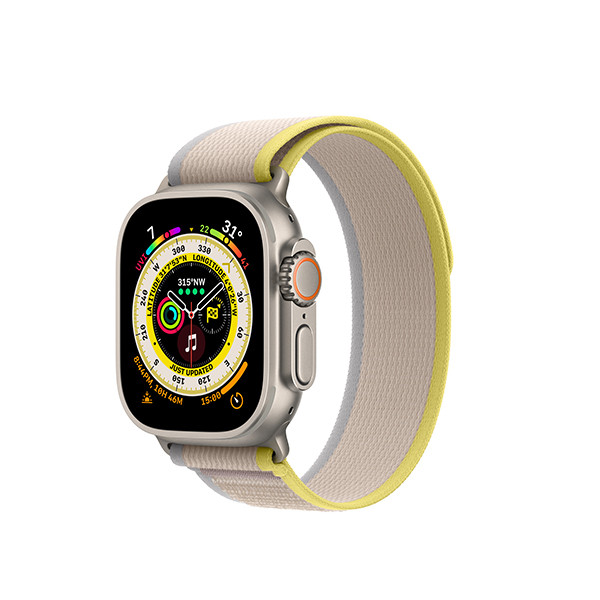 Apple Watch Ultra 49MM Titanuim Yellow Beige Trail Loop M/L, mobiles, lebanon, samsung, iphones, new, used, laptops, computers, huawei, phone, mobile prices in lebanon,mobile prices