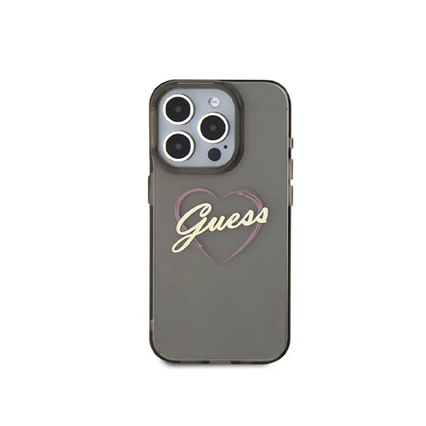 Guess IML Hard Case With Heart Logo For iPhone 16 Pro - Black, mobiles, lebanon, samsung, iphones, new, used, laptops, computers, huawei, phone, mobile prices in lebanon,mobile prices