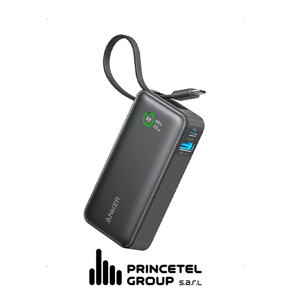 Anker 10K 30W Black Built in USB-C Cable - mobile shop in Hamra, Beirut, Lebanon. New and used phones, iPhone, Samsung, Huawei, Xiaomi, Oppo, Realme, Honor, Google Pixel, tablets, laptops, computers, and accessories. متجر موبايلات في الحمرا، بيروت، لبنان. هواتف جديدة ومستعملة، آيفون، سامسونج، هواوي، شاومي، أوبو، ريلمي، هونر، جوجل بيكسل، أجهزة لوحية، لابتوبات، كمبيوترات، واكسسوارات.