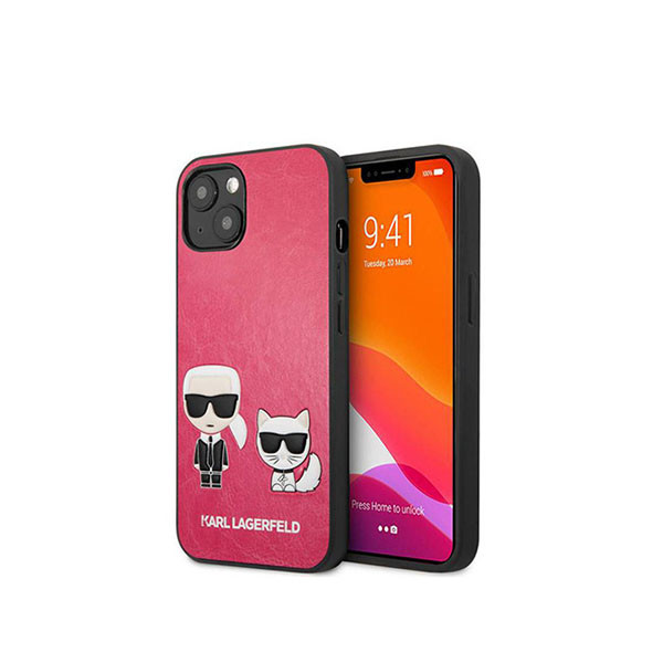 Karl Lagerfeld case for iPhone 13 6,1" KLHCP13MPCUSKCP fushia hard case Iconic Karl & Choupette, mobiles, lebanon, samsung, iphones, new, used, laptops, computers, huawei, phone, mobile prices in lebanon,mobile prices