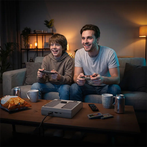 Porodo Gaming Video Game Console with Wireless Controllers & Built-in Games - Orange - mobile shop in Hamra, Beirut, Lebanon. New and used phones, iPhone, Samsung, Huawei, Xiaomi, Oppo, Realme, Honor, Google Pixel, tablets, laptops, computers, and accessories. متجر موبايلات في الحمرا، بيروت، لبنان. هواتف جديدة ومستعملة، آيفون، سامسونج، هواوي، شاومي، أوبو، ريلمي، هونر، جوجل بيكسل، أجهزة لوحية، لابتوبات، كمبيوترات، واكسسوارات.