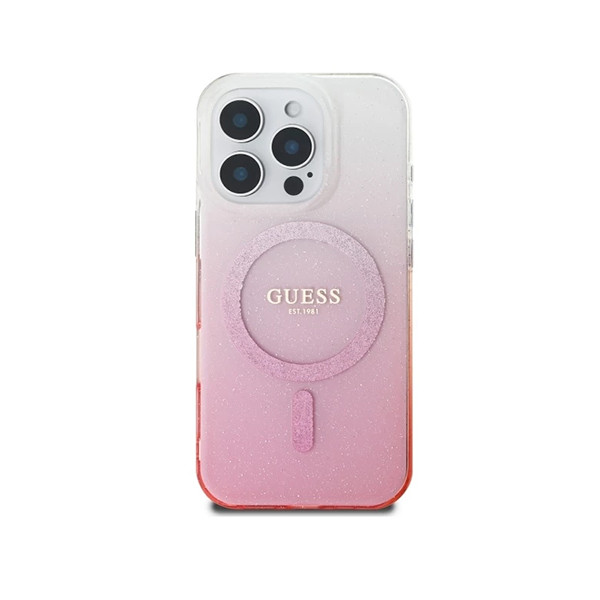Guess Magsafe IML Glitter Gradient Hard Case For iPhone 16 Pro Max - Pink, mobiles, lebanon, samsung, iphones, new, used, laptops, computers, huawei, phone, mobile prices in lebanon,mobile prices