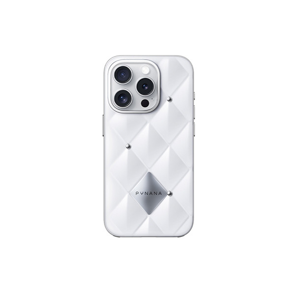 PYNANA Metal Diamond Series Phone Case for iP 16 Pro 6.3"-white, mobiles, lebanon, samsung, iphones, new, used, laptops, computers, huawei, phone, mobile prices in lebanon,mobile prices