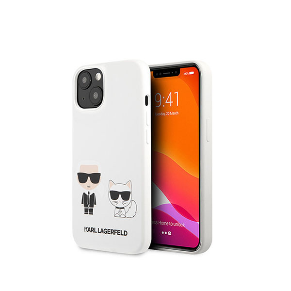 Iphone 13 - Silicone White Karl & Choupette Design - Karl Lagerfeld, mobiles, lebanon, samsung, iphones, new, used, laptops, computers, huawei, phone, mobile prices in lebanon,mobile prices